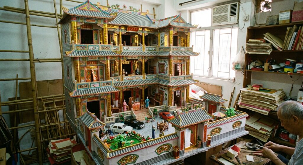 精緻紙紮豪宅——香港紙紮師傅嘅手工作品