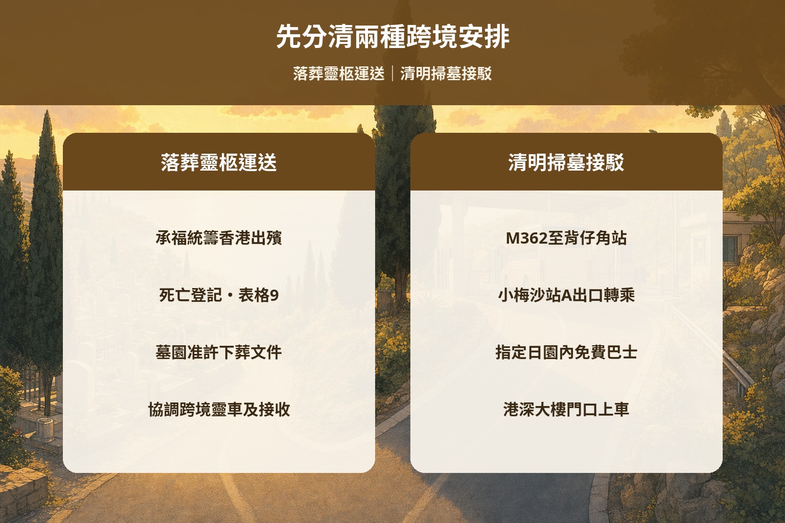 承福協助區分大鵬灣落葬靈柩運送與清明掃墓接駁